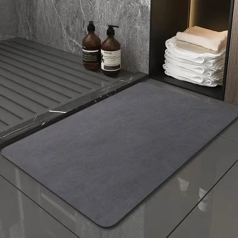 Diatomite Bath Mat Non-Slip Bathroom Rug Super Absorbent and Drying Floor