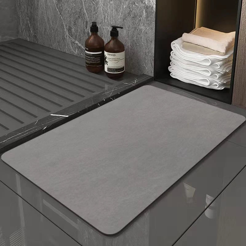 Diatomite Bath Mat Non-Slip Bathroom Rug Super Absorbent and Drying Floor