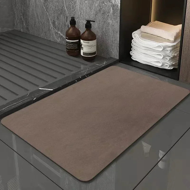 Diatomite Bath Mat Non-Slip Bathroom Rug Super Absorbent and Drying Floor